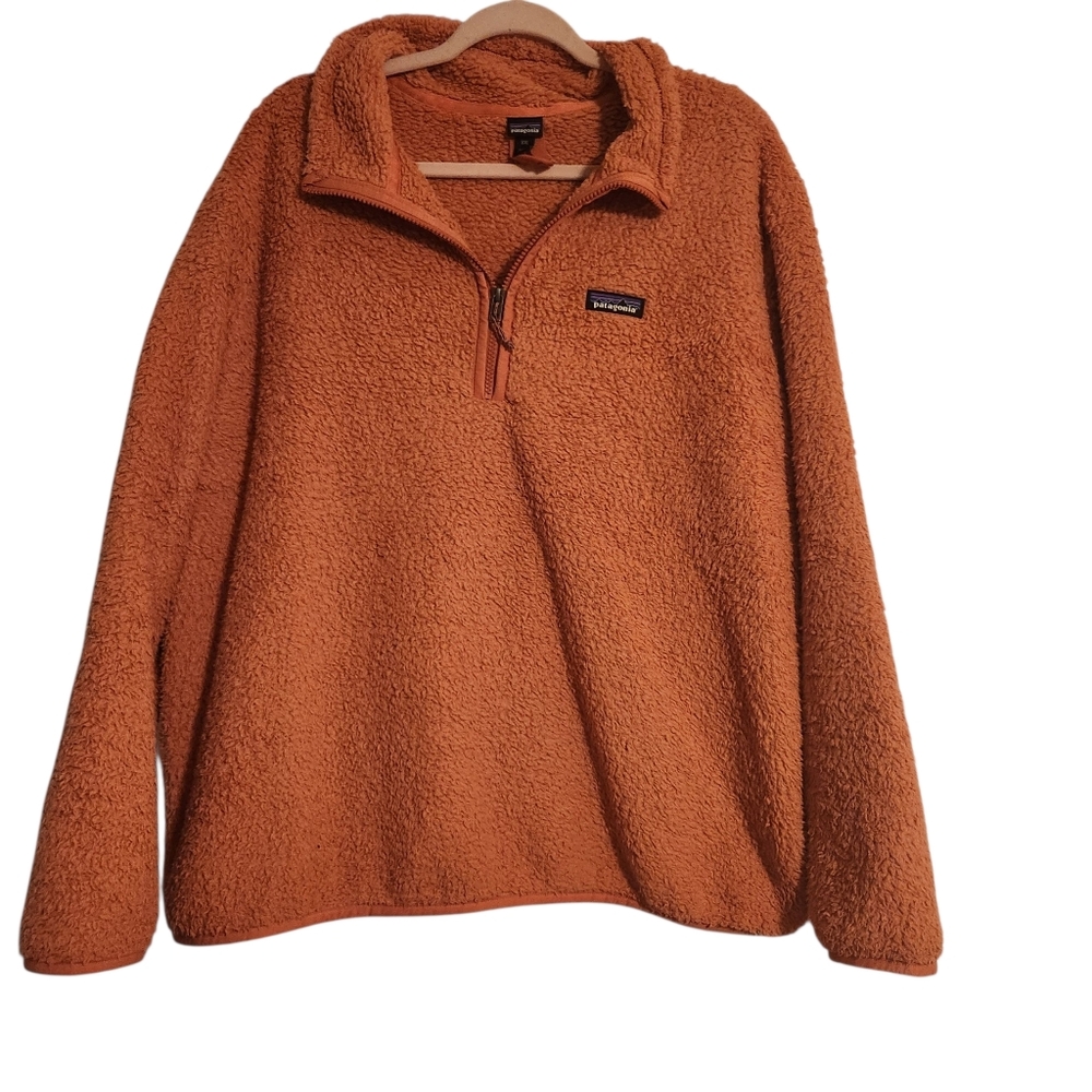 Patagonia Los Gatos Pullover Sherpa Fleece 1/4 Zip, XXL, Quartz Coral, Cozy